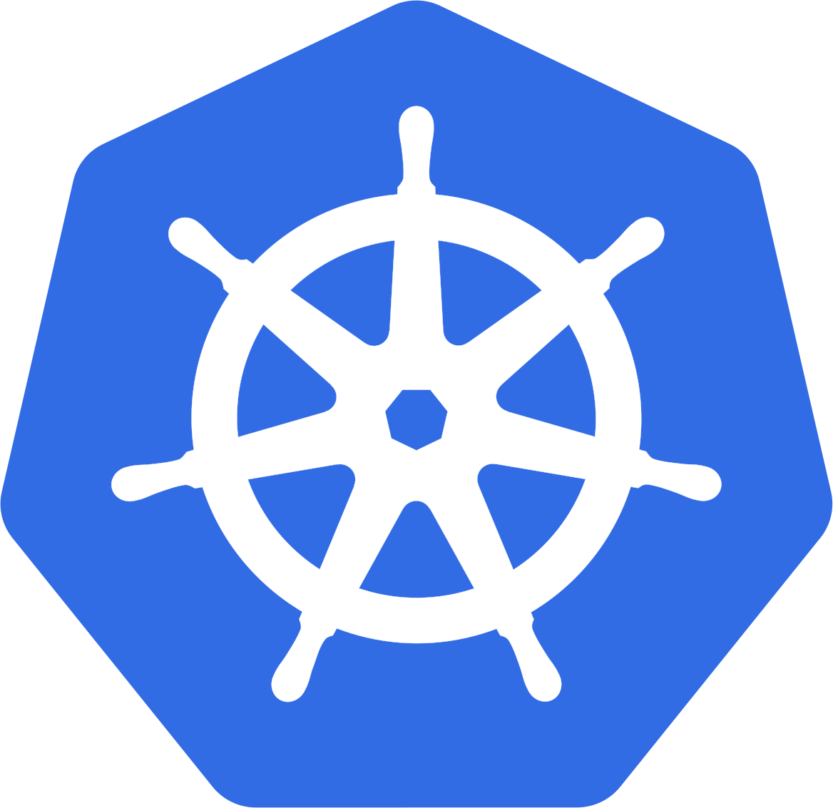 Logo of Kubernetes - open-source container orchestration software