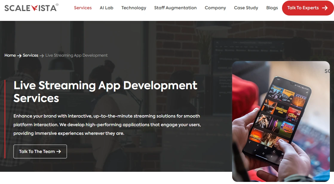 Scalevista- Live streaming app development company