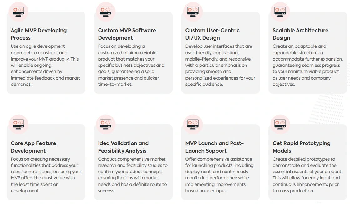 MVP Development features of Scalevista