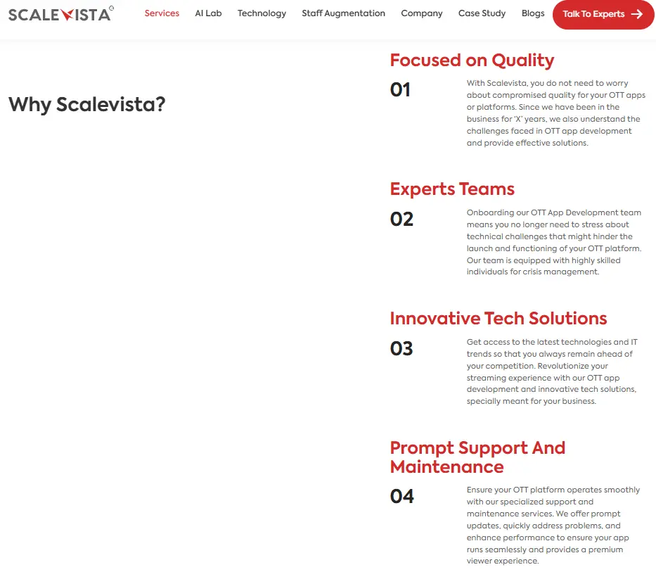 Why Choose Scalevista for Custom OTT App Development