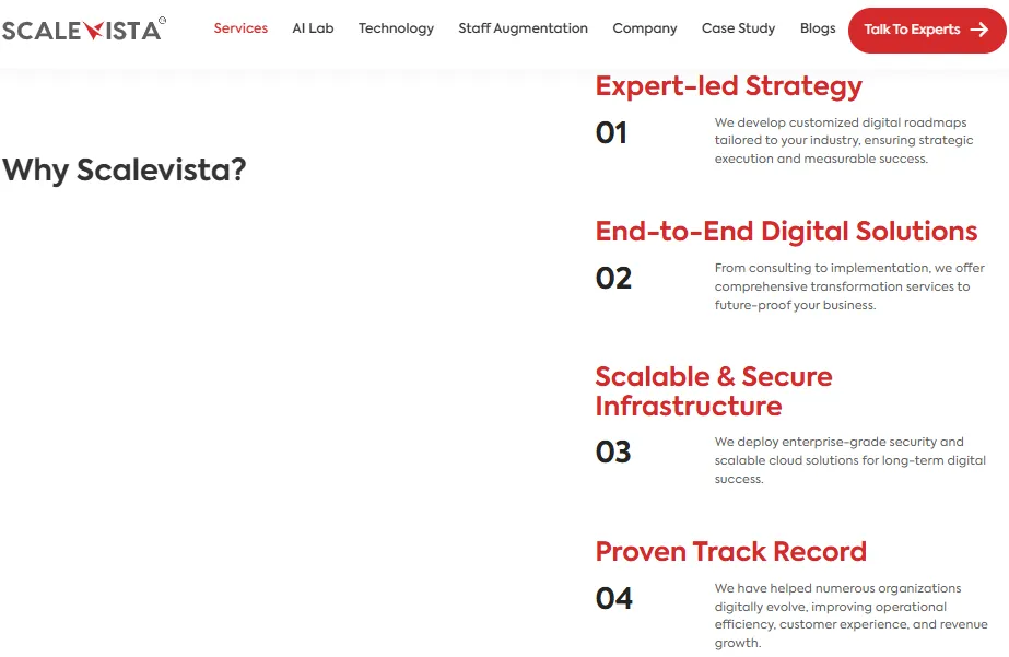 Why choose scalevista for digital transformation services