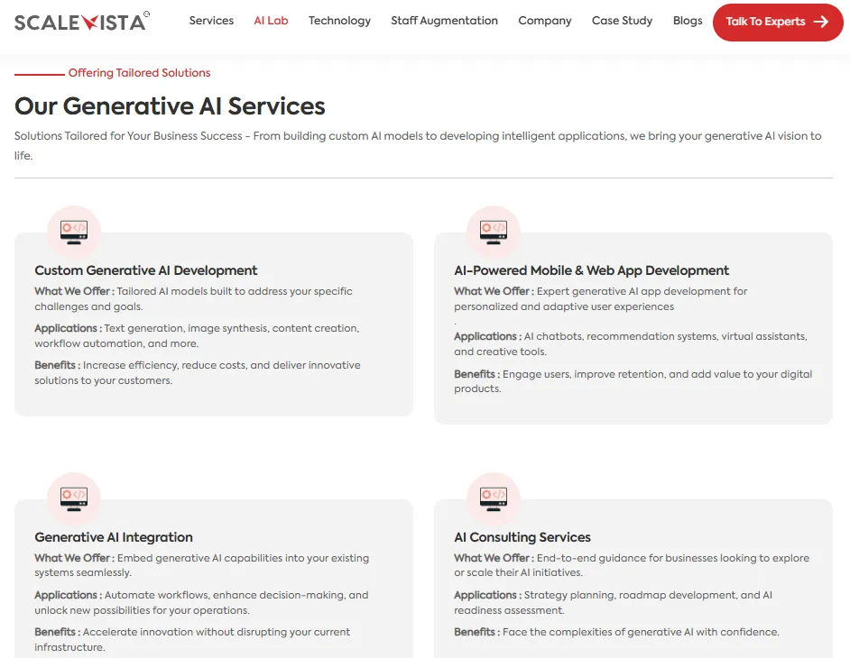 Our AI Generative Services-Scalevista